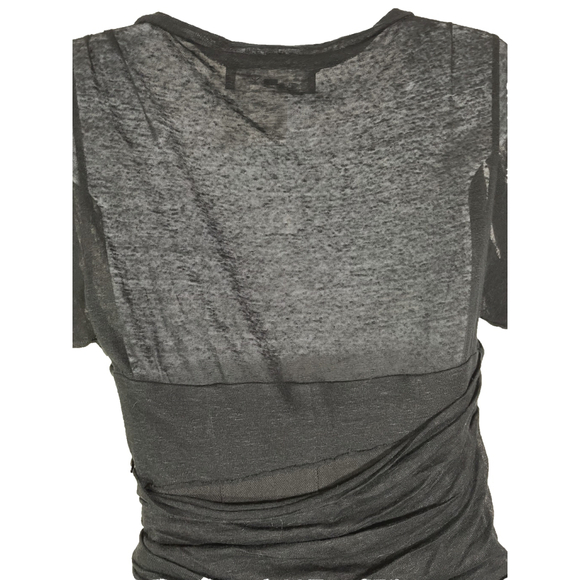 ISABEL MARANT Linen Bodycon Bandage Stretch Jersey Knit Draped Mini Dress Sz 1 - Picture 5 of 7